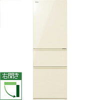 TOSHIBA 3ドア冷蔵庫 VEGETA 右開きタイプ ラピスアイボリー GR-T36SV(ZC)